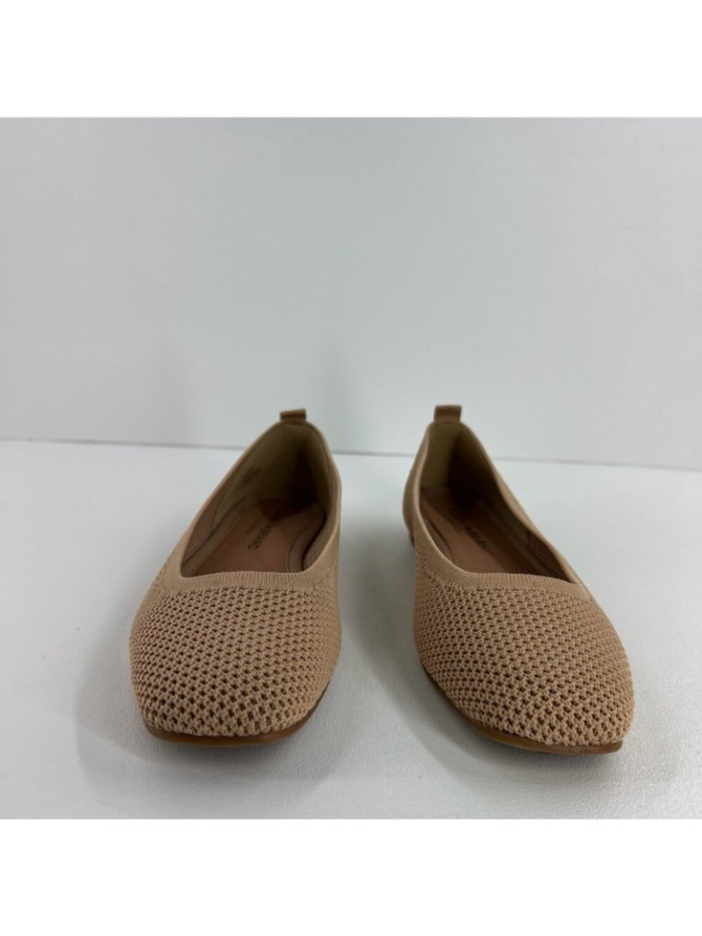 Lucky Brand Daneric Knit Ballet Flats Size 6.5 Washable Slip On Square Toe Beige - Picture 4 of 12